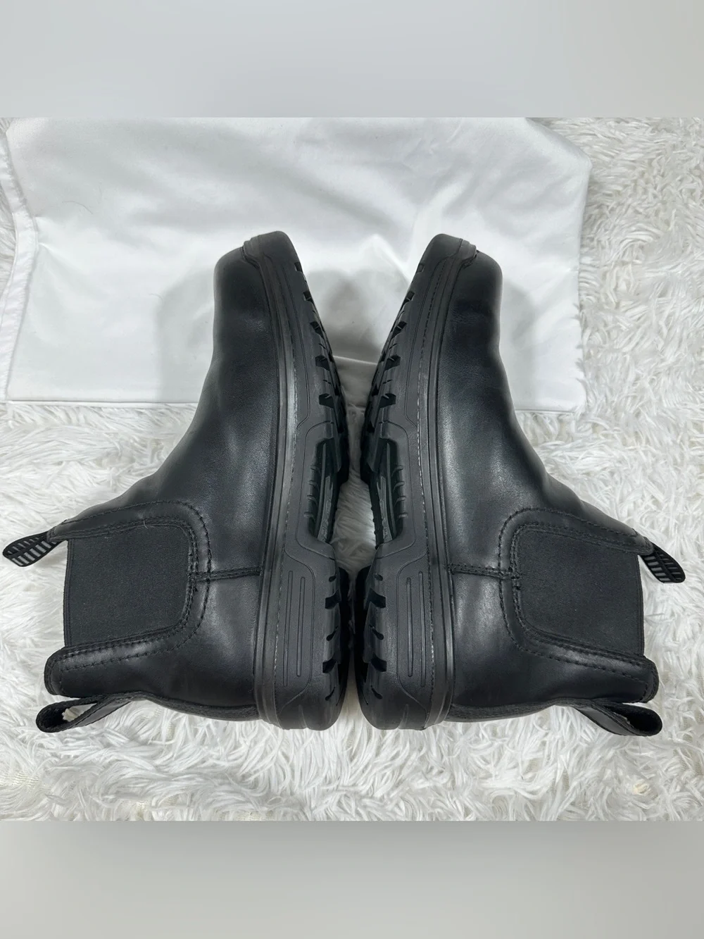Ariat Work Turbo Men 10.5 EE Black Leather Waterproof Slip On Chelsea Work Boots
